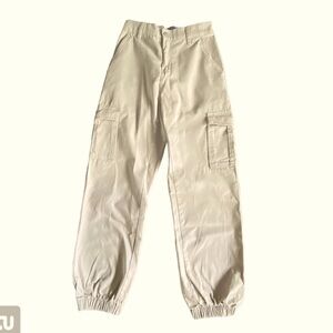 Aero Beige High Rise Baggy Cargo Joggers size XS
